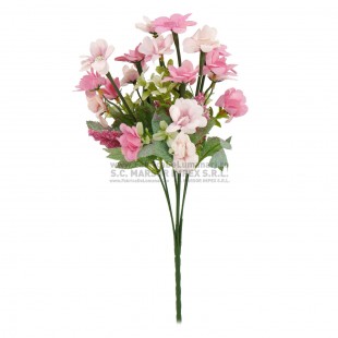 Buchet flori artificiale roz pastel 36 cm